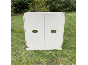 White Campaign Style 2 Door Cabinet