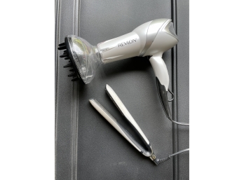 GHD Flat Hair Iron & Revlon Hairdryer W/ Diffuser