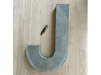 Large Metal Wall Mounted Letter 'J'