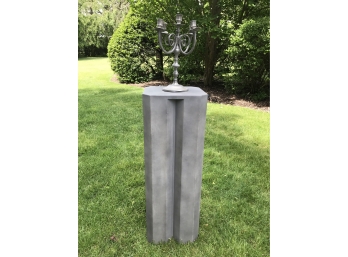 Grey Faceted Composition Pedestal