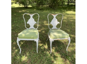 Pair Of Woodard Cast Iron Garden Chairs