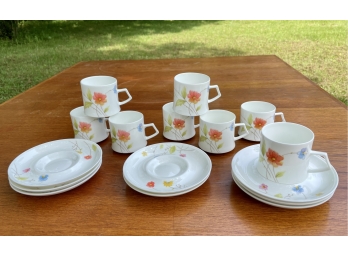 Mikasa Just Flowers 16 Pc Cups And Saucers