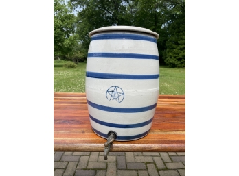 Vintage Blue & White Stoneware Water Cooler