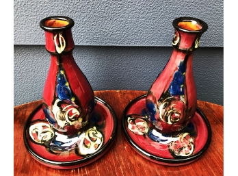 Pair Danico Pottery Candlesticks
