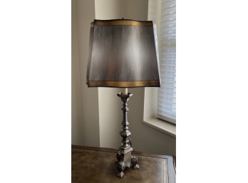 Metal Candlestick Lamp With Unique Shade