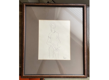 Gino Hollander Sgn. Work On Paper Nude In A Necklace