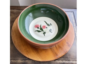 Stangl Pottery Thistle Bowl & Wood Under Tray