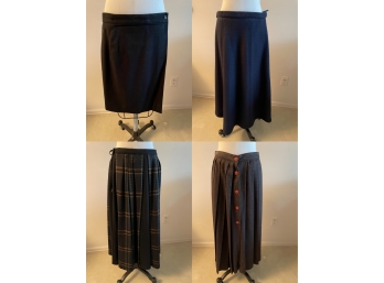 4 Wool Skirts Size L