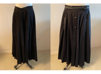 2 Skirts (1) Suede (1) Wool & Leather Size 14 & 42