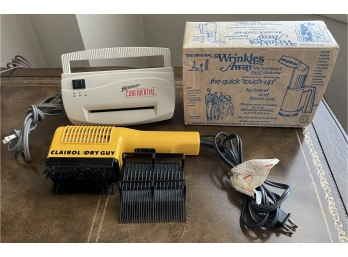 3 Funky Vintage Appliances Portable Shredder, Steamer & Hair Dryer