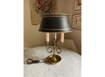 Bouillotte Lamp With Tole Shade