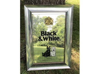 Vintage Black & White Scotch Advertising Mirror