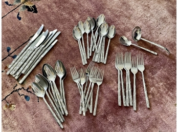 Vintage Oxford Hall Stainless Bamboo Flatware Silverware, Japan