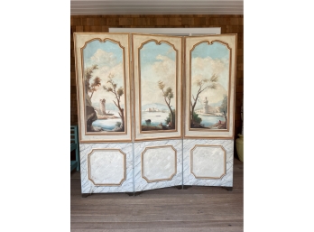 3 Panel Neo Classical Style Oil On Canvas Screen / Room Divider