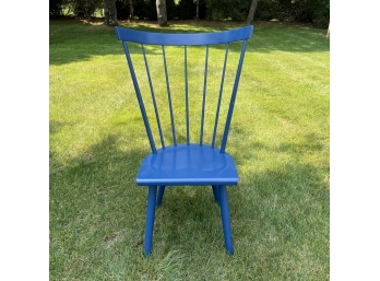 Single Tall Blue Spindle Back Chair