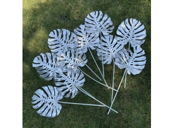 Group Of Decorative Silver Palm Fronds