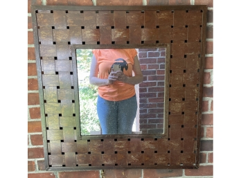 Woven Metal Framed Mirror