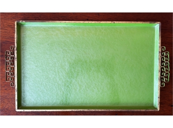 Vintage Green Kyes Moire Glaze California Tray
