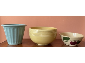 3 Pcs Pottery Inc, Yellow Bowl