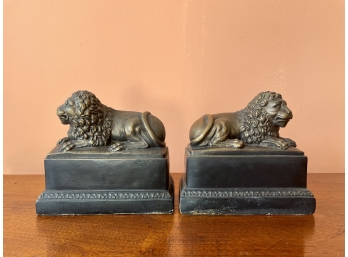 Pair Vintage Lion Figural Bookends