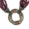 Rare Judith Jack JJ Multi Strand Garnets Sterling Silver Necklace With Earrings