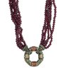 Rare Judith Jack JJ Multi Strand Garnets Sterling Silver Necklace With Earrings
