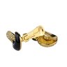 Christian Dior Gold Enamel Rhinestone Clip On Earrings