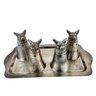 Mid-Century Modern Fox Head Sterling Plated Stirrup Cup PM Italy
