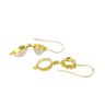 18K Yellow Gold Moonstone Oval Cabochon Drop Earrings