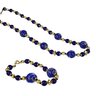 Blue Cobalt & Aventina Murano Glass Beaded Necklace & Bracelet 24'
