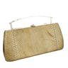 Fendi Cream Python Clutch With Collapsible Chrome Handle