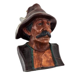 Mexican Wax Candle Sculpture Bust Of An Old Man Never Lit