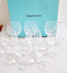 Tiffany & Co Set Of 8 Wine Glasses With Original Box