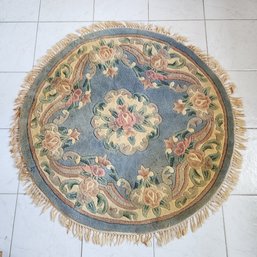 Vintage Round Traditional Oriental Chinese Rug 44x44