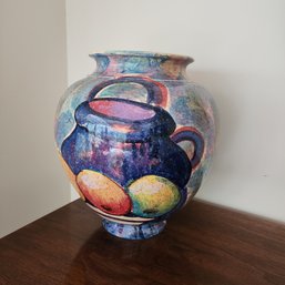 Vietri Italian Large Pottery Summer Fruit Vase