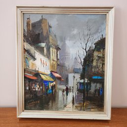 H. Garhdez Montmarte Paris Oil On Canvas Contemporary Impressionist Painting