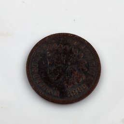Antique 1882 One Cent Indian Head Coin 1 Of 2