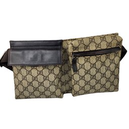 Gucci GG Canvas Double Pocket Waist Bag