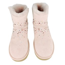 UGG Classic Galaxy Bling Mini Pink Suede Fur Boots With Box