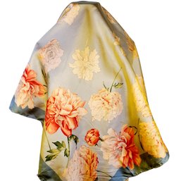 Valentino Multicolor Floral Silk Scarf