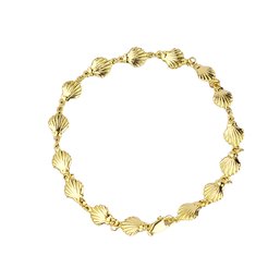 14K Yellow Gold Scallop Sea Shell Bracelet