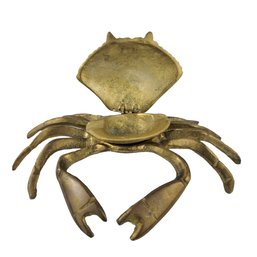 Vintage Mid-Century Brass Crab Ashtray