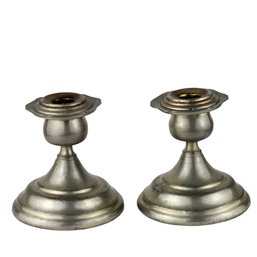 Early American Pewter Candlesticks Holders 556