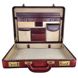 Vintage Franzen Italian Burgundy Leather Briefcase