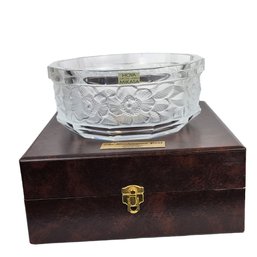 Hoya Mikasa Crystal Cut Glass Bowl With Box (Lalique Style) For The Washington Post 1982