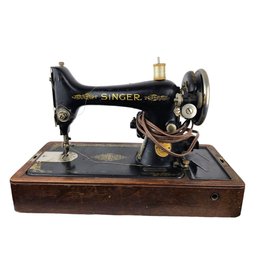 Antique Singer Simanco Portable Sewing Machine With Wooden Dome Case Circa 1910