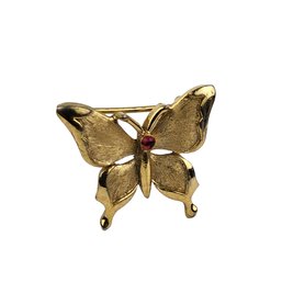 Vintage Trifari Butterfly Pin/brooch With Center Colored Cabouchon