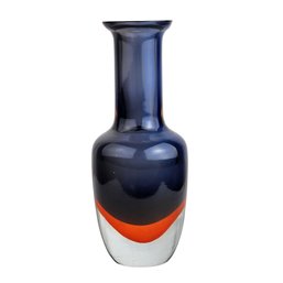 Maurizo Albarelli Seguso Sommerso Murano Glass Vase Circa 1990s