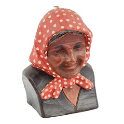 Mexican Wax Candle Sculpture Bust Of An Old Woman Never Lit
