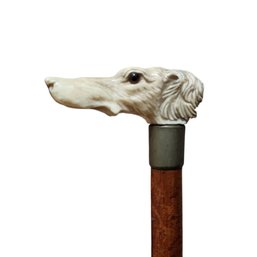 Greyhound Antler Curved Dog Head Walking Cane/stick 27'